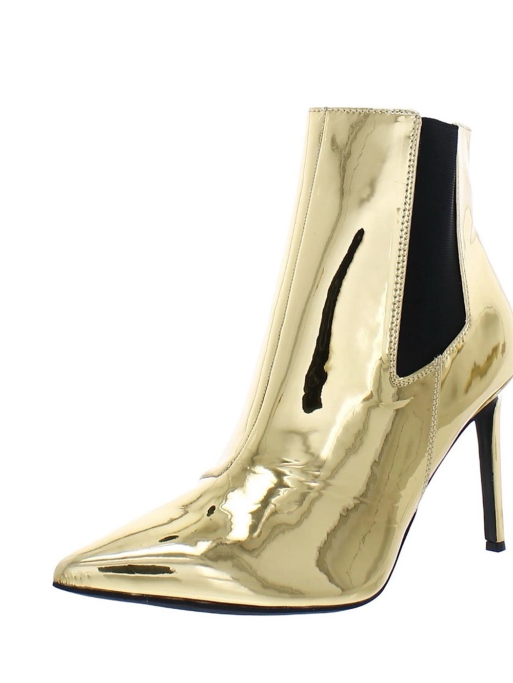 Gold High Heel Ankle Boots - Women's Fashion Booties